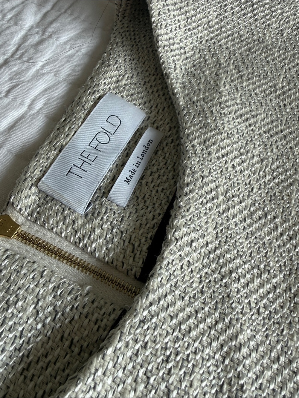 ✨ The Fold London Northcote Tweed Dress | Winter White | Size 12 | EUC ✨